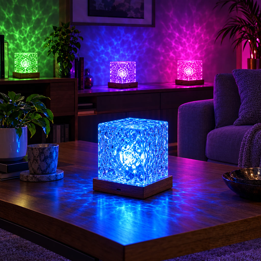 Rotating Water Ripple Night Light