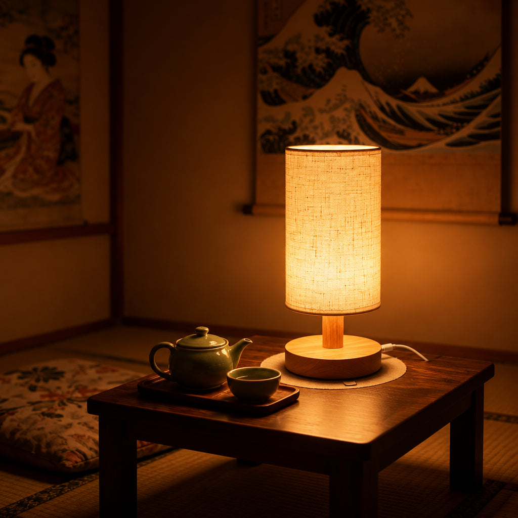 Cozy Wooden Bedside Lamp
