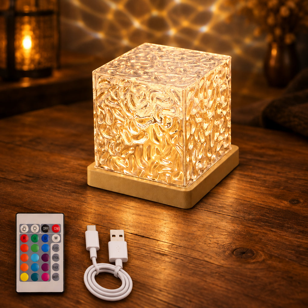 Rotating Water Ripple Night Light