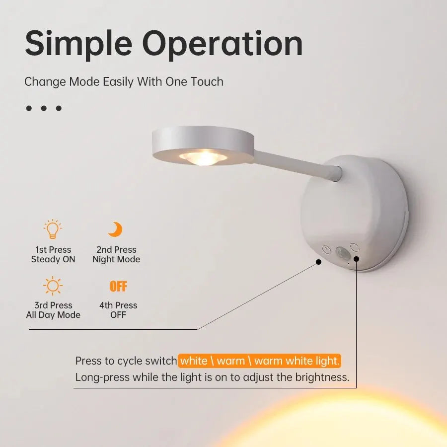 Night Light Motion Sensor Light Wireless USB LED